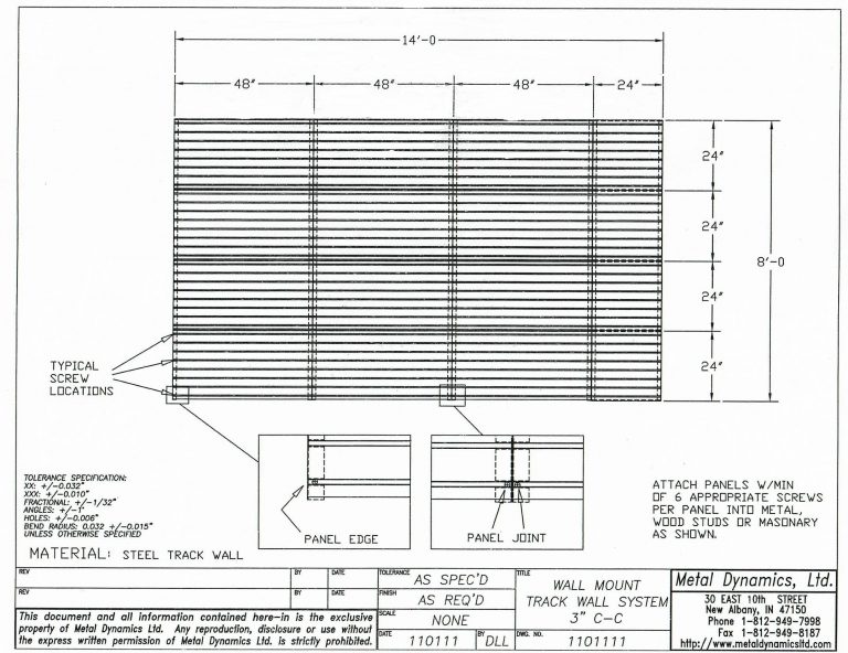 Wall Mounted Metal Slatwall Panels Metal Dynamics, Ltd.